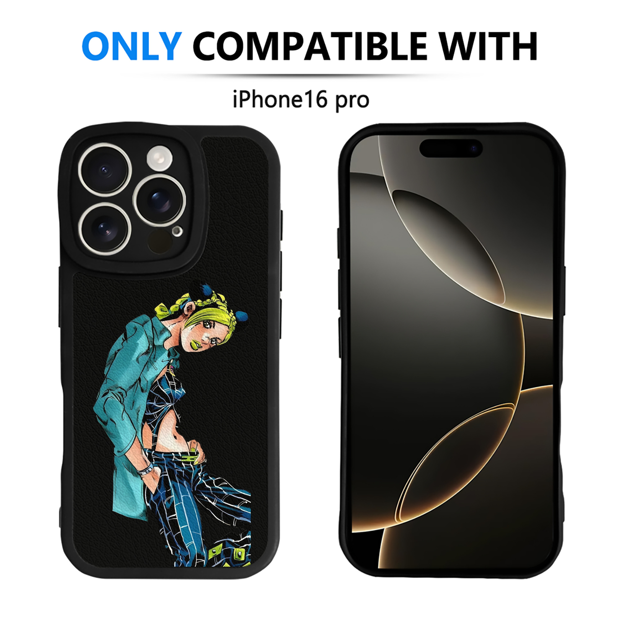 （画像用） "ジョジョの奇妙な冒険 くうじょう ジョリーン JoJo's Bizarre Adventure Jolyne Cujoh " 【iPhone 16シリーズ対応】シリコンスマホケース（レザー調） 材質：シリコン